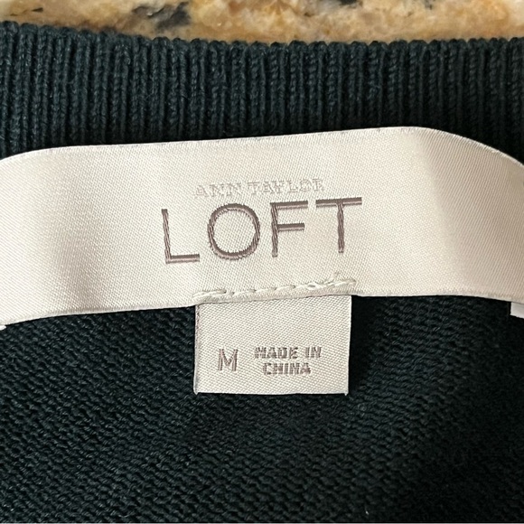 LOFT Black Embellished Button Front Cardigan Sweater Women’s Size [M] - Picture 8 of 11